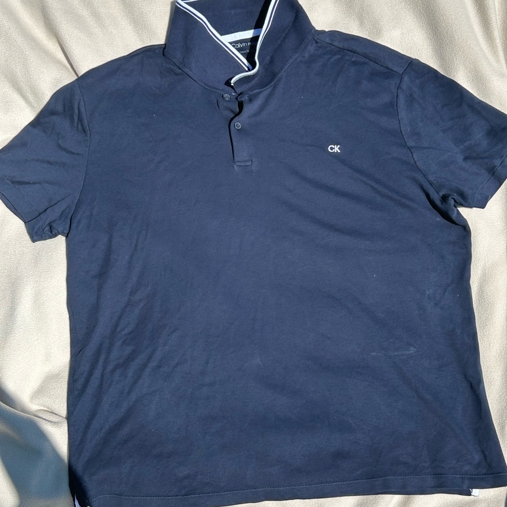 Calvin Klein Blue Polo Shirt Classic Design
